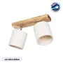 GLOBOSTAR® CUP 203-0056 Vintage Φωτιστικό Οροφής με Ντουί 2 x E27 AC 220-240V IP20 - Λευκό & Μπεζ - Μ42 x Π14 x Υ26cm