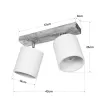 GLOBOSTAR® CUP 203-0056 Vintage Φωτιστικό Οροφής με Ντουί 2 x E27 AC 220-240V IP20 - Λευκό & Μπεζ - Μ42 x Π14 x Υ26cm