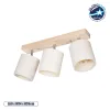 GLOBOSTAR® CUP 203-0058 Vintage Φωτιστικό Οροφής με Ντουί 3 x E27 AC 220-240V IP20 - Λευκό & Μπεζ - Μ60 x Π14 x Υ26cm