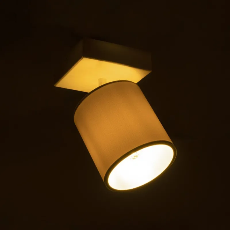 GLOBOSTAR® CUP 203-0060 Vintage Φωτιστικό Οροφής με Ντουί 1 x E27 AC 220-240V IP20 - Λευκό & Μπεζ - Μ14.5 x Π14.5 x Υ25cm