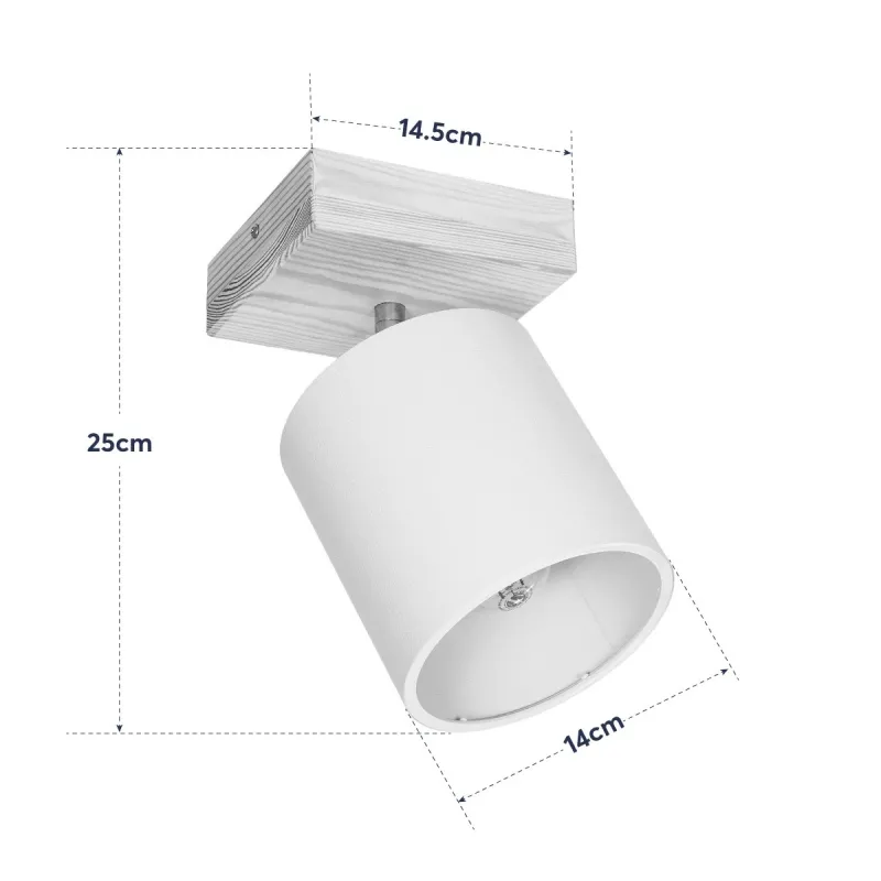 GLOBOSTAR® CUP 203-0060 Vintage Φωτιστικό Οροφής με Ντουί 1 x E27 AC 220-240V IP20 - Λευκό & Μπεζ - Μ14.5 x Π14.5 x Υ25cm