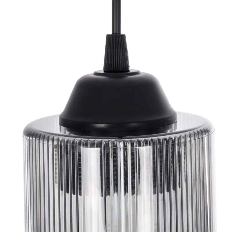 GLOBOSTAR® TORUS 203-0063 Μοντέρνο Κρεμαστό Φωτιστικό Οροφής με Ντουί 1 x E27 AC 220-240V IP20 - Μαύρο & Μαύρο Φιμέ - Μ10.5 x Π10.5 x Υ18.5cm