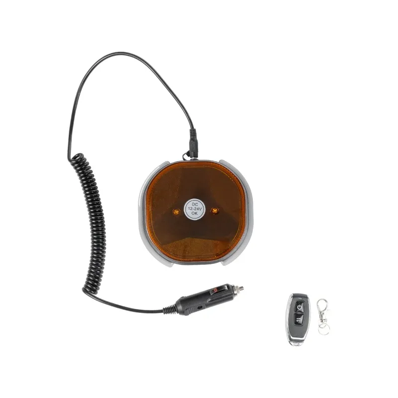 GloboStar® 85359 PRO Series Επαναφορτιζόμενος Φάρος Σήμανσης Οχήματος Security - Ασφαλείας για Αυτοκίνητα & Φορτηγά 10 Προγραμμάτων Φωτισμού STROBE LED 48W DC 10-30V Αδιάβροχος IP65 Πορτοκαλί