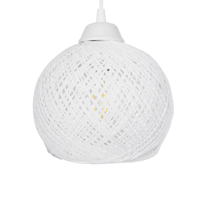 GLOBOSTAR® YASAM 203-0023 Vintage Κρεμαστό Φωτιστικό Οροφής με Ντουί 3 x E27 AC 220-240V IP20 - Λευκό - Μ42 x Π42 x Υ54cm