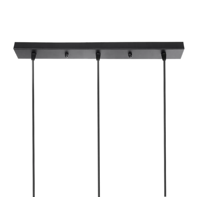 GLOBOSTAR® YASAM 203-0026 Vintage Κρεμαστό Φωτιστικό Οροφής με Ντουί 3 x E27 AC 220-240V IP20 - Μαύρο - Μ45 x Π18 x Υ30cm