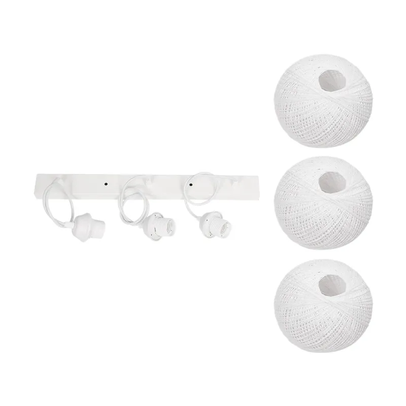 GLOBOSTAR® YASAM 203-0027 Vintage Κρεμαστό Φωτιστικό Οροφής με Ντουί 3 x E27 AC 220-240V IP20 - Λευκό - Μ45 x Π18 x Υ30cm