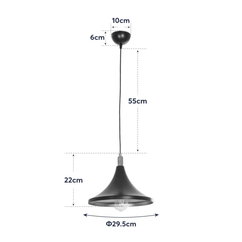 GLOBOSTAR® BELFRY 203-0077 Μοντέρνο Κρεμαστό Φωτιστικό Οροφής με Ντουί 1 x E27 AC 220-240V IP20 - Μαύρο & Χρυσό - Μ29.5 x Π29.5 x Υ22cm