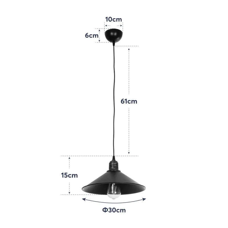 GLOBOSTAR® FERRO 203-0082 Μοντέρνο Κρεμαστό Φωτιστικό Οροφής με Ντουί 1 x E27 AC 220-240V IP20 - Μαύρο & Μπρούτζινο - Μ30 x Π30 x Υ15cm