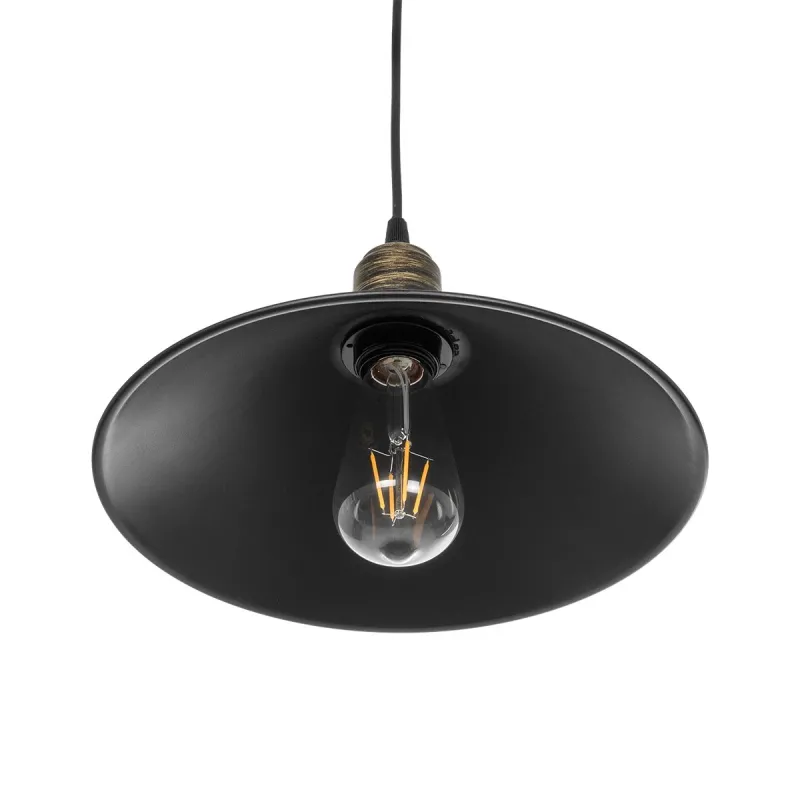 GLOBOSTAR® FERRO 203-0082 Μοντέρνο Κρεμαστό Φωτιστικό Οροφής με Ντουί 1 x E27 AC 220-240V IP20 - Μαύρο & Μπρούτζινο - Μ30 x Π30 x Υ15cm