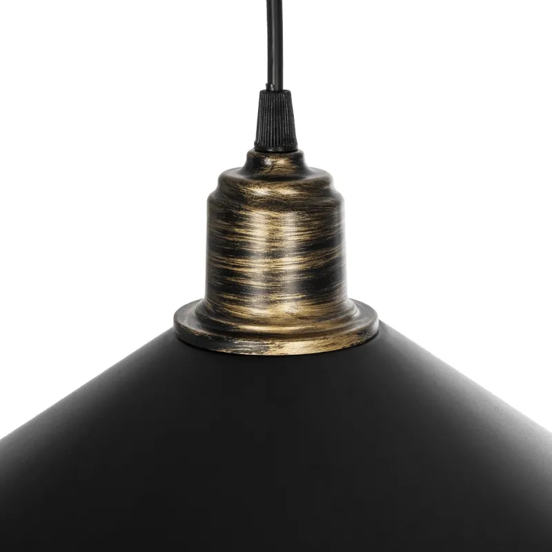 GLOBOSTAR® FERRO 203-0082 Μοντέρνο Κρεμαστό Φωτιστικό Οροφής με Ντουί 1 x E27 AC 220-240V IP20 - Μαύρο & Μπρούτζινο - Μ30 x Π30 x Υ15cm