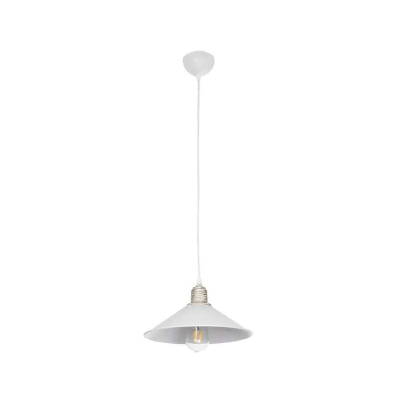 GLOBOSTAR® FERRO 203-0083 Μοντέρνο Κρεμαστό Φωτιστικό Οροφής με Ντουί 1 x E27 AC 220-240V IP20 - Λευκό & Χρυσό - Μ30 x Π30 x Υ15cm