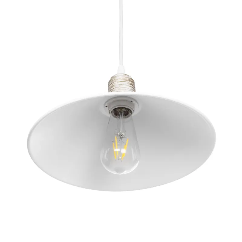 GLOBOSTAR® FERRO 203-0083 Μοντέρνο Κρεμαστό Φωτιστικό Οροφής με Ντουί 1 x E27 AC 220-240V IP20 - Λευκό & Χρυσό - Μ30 x Π30 x Υ15cm