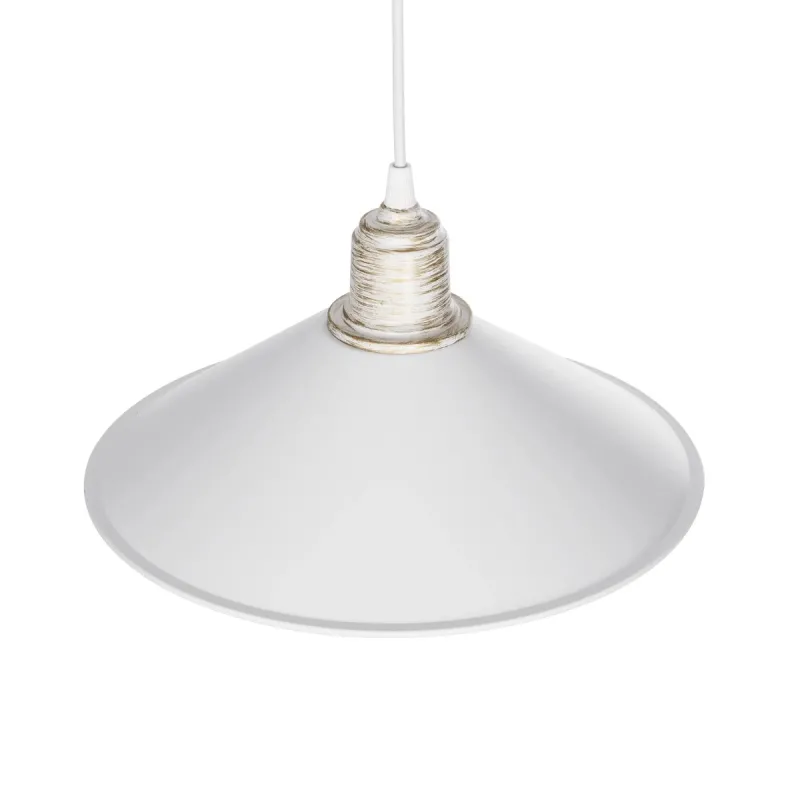 GLOBOSTAR® FERRO 203-0083 Μοντέρνο Κρεμαστό Φωτιστικό Οροφής με Ντουί 1 x E27 AC 220-240V IP20 - Λευκό & Χρυσό - Μ30 x Π30 x Υ15cm