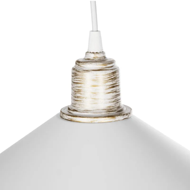 GLOBOSTAR® FERRO 203-0083 Μοντέρνο Κρεμαστό Φωτιστικό Οροφής με Ντουί 1 x E27 AC 220-240V IP20 - Λευκό & Χρυσό - Μ30 x Π30 x Υ15cm