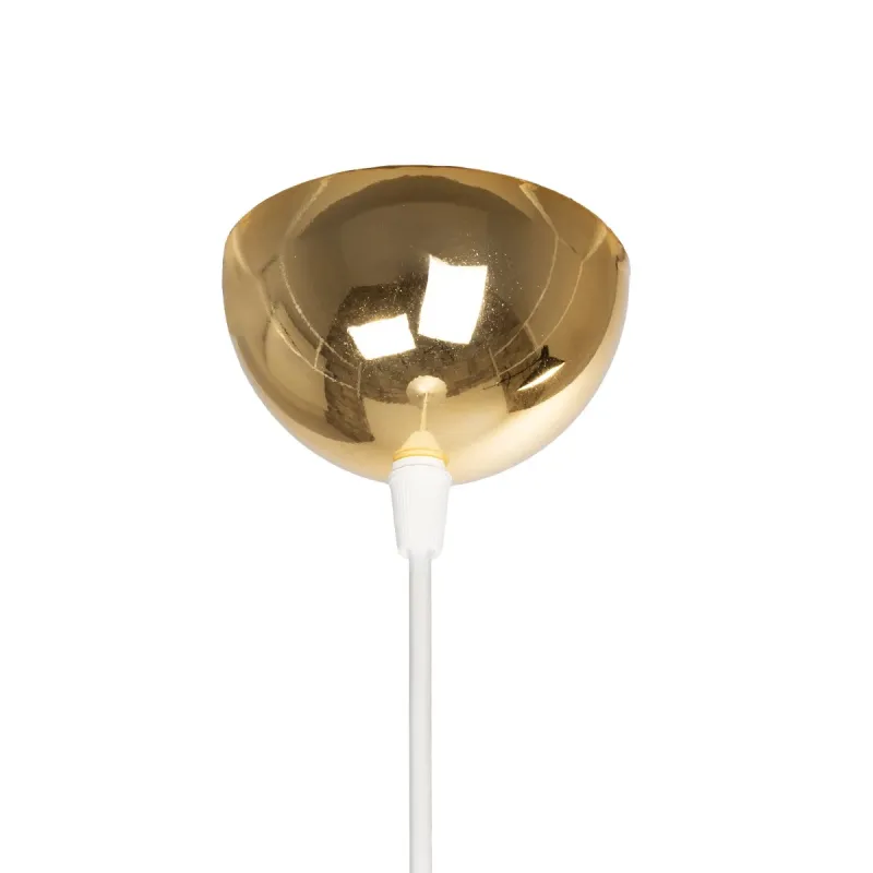 GLOBOSTAR® MARBLE 203-0098 Μοντέρνο Κρεμαστό Φωτιστικό Οροφής με Ντουί 1 x E27 AC 220-240V IP20 - Λεύκο & Χρυσό - Μ30 x Π30 x Υ20cm