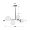 GLOBOSTAR® GLOBUS 203-0105 Μοντέρνο Φωτιστικό Οροφής με Ντουί 4 x E27 AC 220-240V IP20 - Λευκό & Χρυσό - Μ70 x Π15 x Υ34cm