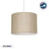 GLOBOSTAR® BLAZE 203-0107 Μοντέρνο Κρεμαστό Φωτιστικό Οροφής με Ντουί 1 x E27 AC 220-240V IP20 - Μπεζ - Μ22 x Π22 x Υ20cm
