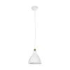 GLOBOSTAR® RADE 203-0125 Μοντέρνο Κρεμαστό Φωτιστικό Οροφής με Ντουί 1 x E27 AC 220-240V IP20 - Λευκό & Χρυσό - Μ18.5 x Π18.5 x Υ23cm