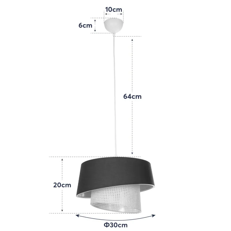 GLOBOSTAR® ALINA 203-0131 Μοντέρνο Κρεμαστό Φωτιστικό Οροφής με Ντουί 1 x E27 AC 220-240V IP20 - Μαύρο & Μπεζ - Μ30 x Π30 x Υ20cm GLOBOSTAR® ALINA 203-0131 Μοντέρνο Κρεμαστό Φωτιστικό Οροφής με Ντουί 1 x E27 AC 220-240V IP20 - Μαύρο & Μπεζ - Μ30 x Π30 x Υ20cm