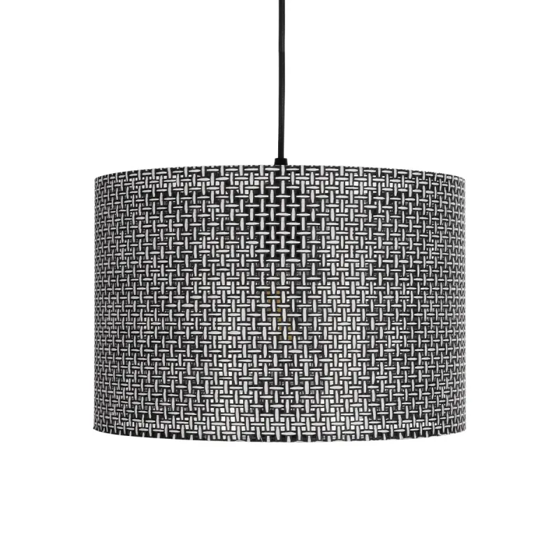 GLOBOSTAR® CLAIRIE 203-0136 Μοντέρνο Κρεμαστό Φωτιστικό Οροφής με Ντουί 1 x E27 AC 220-240V IP20 - Μαύρο & Λευκό - Μ30 x Π30 x Υ22cm
