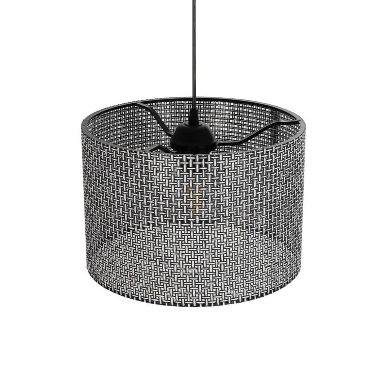 GLOBOSTAR® CLAIRIE 203-0136 Μοντέρνο Κρεμαστό Φωτιστικό Οροφής με Ντουί 1 x E27 AC 220-240V IP20 - Μαύρο & Λευκό - Μ30 x Π30 x Υ22cm