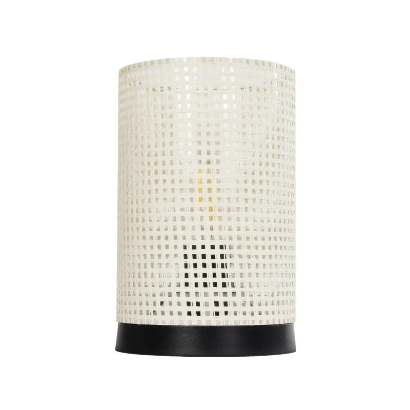 GLOBOSTAR® CYLINDER 203-0184 Μοντέρνο Επιτραπέζιο Φωτιστικό Πορτατίφ με Ντουί 1 x E27 AC 220-240V IP20 - Μαύρο & Λευκό - Μ14 x Π14 x Υ22cm