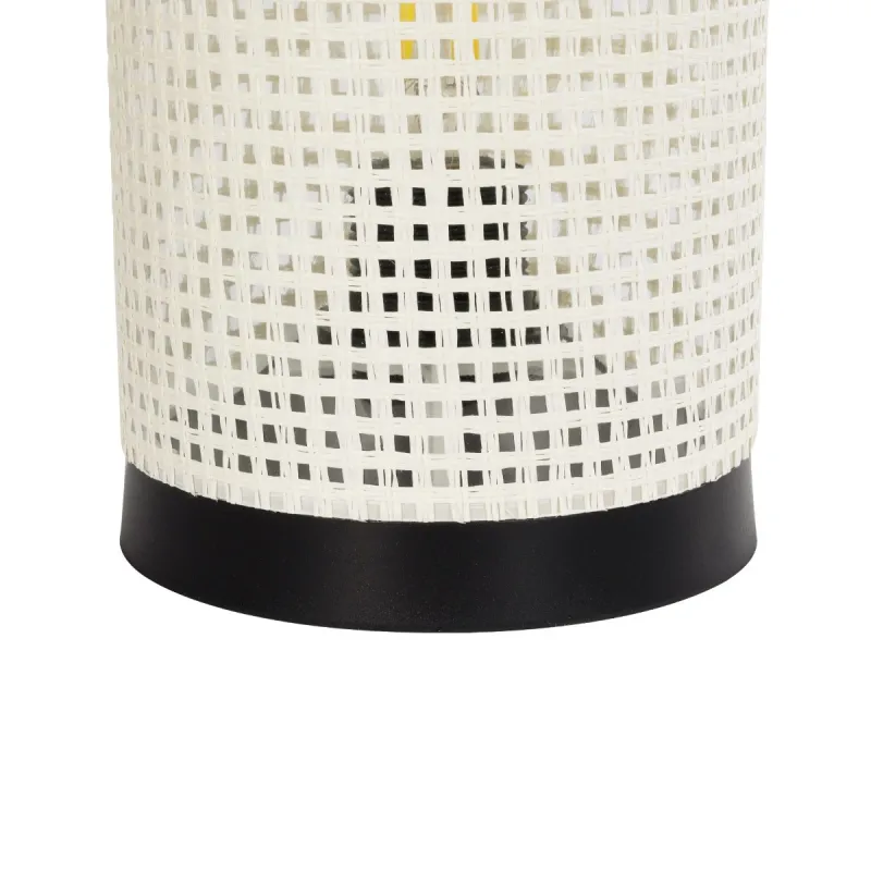 GLOBOSTAR® CYLINDER 203-0184 Μοντέρνο Επιτραπέζιο Φωτιστικό Πορτατίφ με Ντουί 1 x E27 AC 220-240V IP20 - Μαύρο & Λευκό - Μ14 x Π14 x Υ22cm