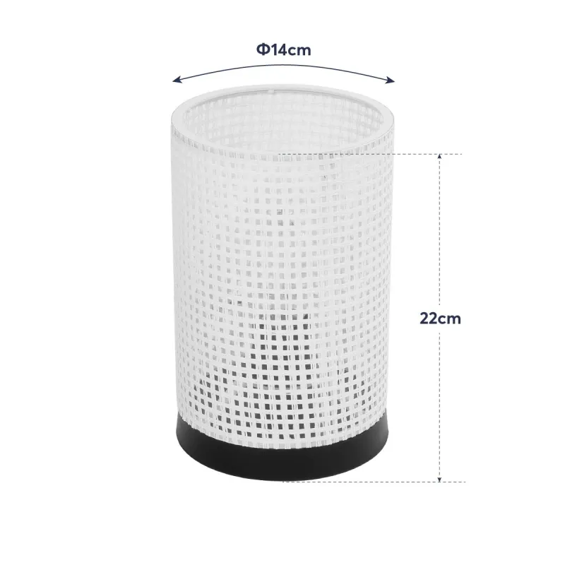 GLOBOSTAR® CYLINDER 203-0184 Μοντέρνο Επιτραπέζιο Φωτιστικό Πορτατίφ με Ντουί 1 x E27 AC 220-240V IP20 - Μαύρο & Λευκό - Μ14 x Π14 x Υ22cm