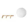 GloboStar® MOON 79607-S Επιτραπέζιο Φωτιστικό LED 3W 150lm 360° DC 5V IP20 RGB Dimmable Λευκό Πλαστικό με Μπεζ Ξύλο - Λειτουργία μόνο σε ρεύμα, χωρίς μπαταρίες - Μ20 x Π20 x Υ23cm - 2 Χρόνια Εγγύηση