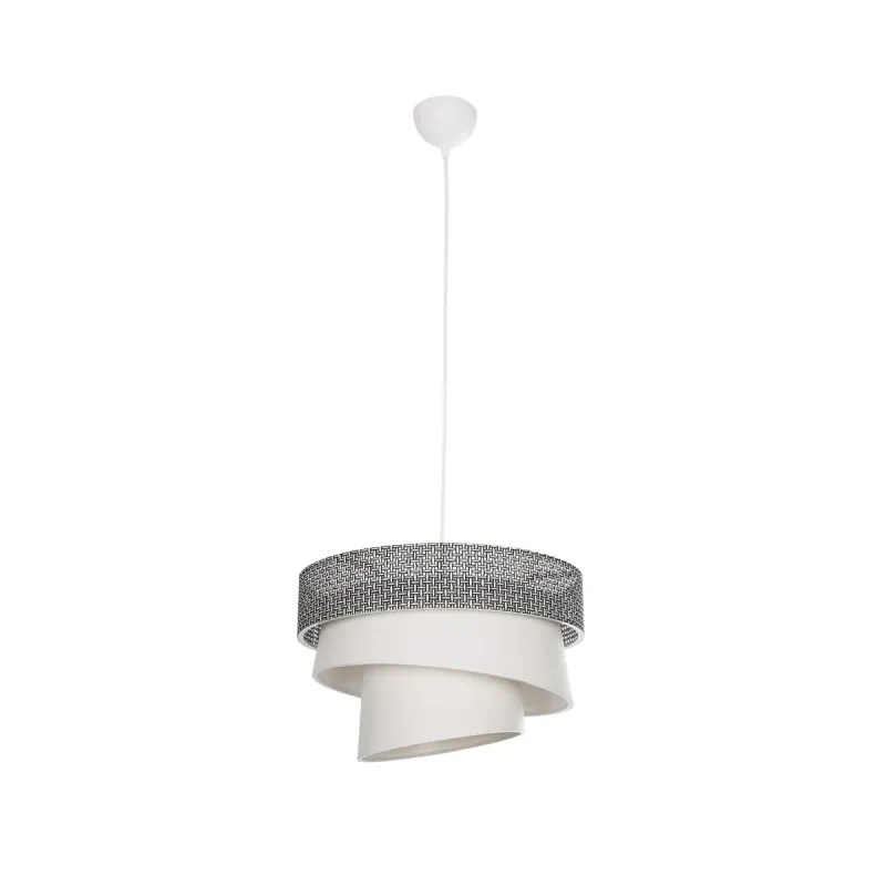 GLOBOSTAR® SIERA 203-0170 Μοντέρνο Κρεμαστό Φωτιστικό Οροφής με Ντουί 1 x E27 AC 220-240V IP20 - Μαύρο & Λευκό - Μ38 x Π38 x Υ26cm
