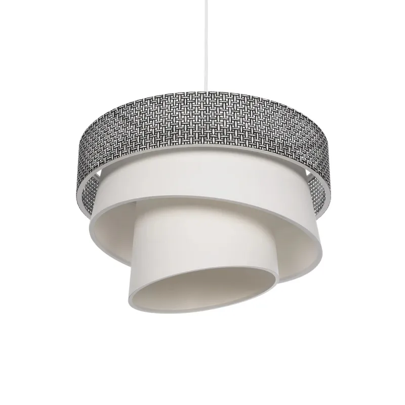 GLOBOSTAR® SIERA 203-0170 Μοντέρνο Κρεμαστό Φωτιστικό Οροφής με Ντουί 1 x E27 AC 220-240V IP20 - Μαύρο & Λευκό - Μ38 x Π38 x Υ26cm