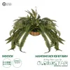 GloboStar® Artificial Garden FERN HANGING PLANT 20622 Τεχνητό Κρεμαστό Διακοσμητικό Φυτό Φτέρης Π90 x Μ90 x Y70cm