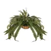 GloboStar® Artificial Garden FERN HANGING PLANT 20622 Τεχνητό Κρεμαστό Διακοσμητικό Φυτό Φτέρης Π90 x Μ90 x Y70cm