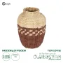 GLOBOSTAR® Artificial Garden TOULOUSE 21225 Διακοσμητικό Πλεκτό Βάζο - Καλάθι - Μπεζ & Κόκκινο - Π25 x M25 x Υ32cm