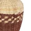 GLOBOSTAR® Artificial Garden TOULOUSE 21225 Διακοσμητικό Πλεκτό Βάζο - Καλάθι - Μπεζ & Κόκκινο - Π25 x M25 x Υ32cm