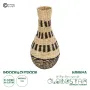 GLOBOSTAR® Artificial Garden HAVANA 21230 Διακοσμητικό Πλεκτό Βάζο - Καλάθι - Μπεζ & Μαύρο - Π25 x M25 x Υ57cm