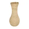 GLOBOSTAR® Artificial Garden SANDIAGO 21233 Διακοσμητικό Πλεκτό Βάζο - Καλάθι - Μπεζ - Π30 x M30 x Υ60cm