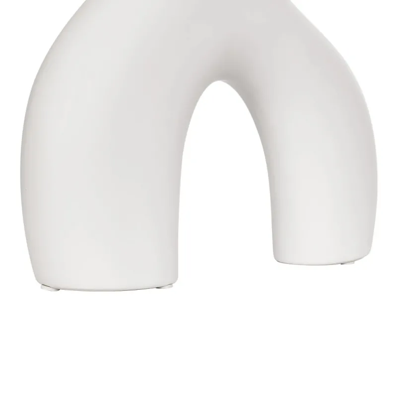 GloboStar® Artificial Garden TOLEDO 21251 Διακοσμητικό Κεραμικό Βάζo Λευκό Π27 x Μ6 x Υ24 cm