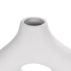GloboStar® Artificial Garden HORIZON 21253 Διακοσμητικό Κεραμικό Βάζo Λευκό Π18 x Μ6 x Υ15 cm