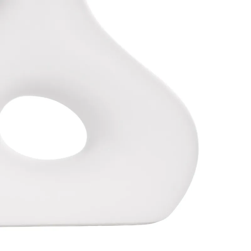 GloboStar® Artificial Garden HORIZON 21253 Διακοσμητικό Κεραμικό Βάζo Λευκό Π18 x Μ6 x Υ15 cm