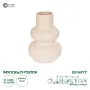 GloboStar® Artificial Garden QUARTZ 21254 Διακοσμητικό Κεραμικό Βάζo Μπεζ Π15 x Μ15 x Υ20 cm