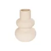 GloboStar® Artificial Garden QUARTZ 21254 Διακοσμητικό Κεραμικό Βάζo Μπεζ Π15 x Μ15 x Υ20 cm
