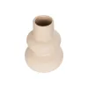 GloboStar® Artificial Garden QUARTZ 21254 Διακοσμητικό Κεραμικό Βάζo Μπεζ Π15 x Μ15 x Υ20 cm