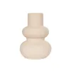 GloboStar® Artificial Garden QUARTZ 21254 Διακοσμητικό Κεραμικό Βάζo Μπεζ Π15 x Μ15 x Υ20 cm