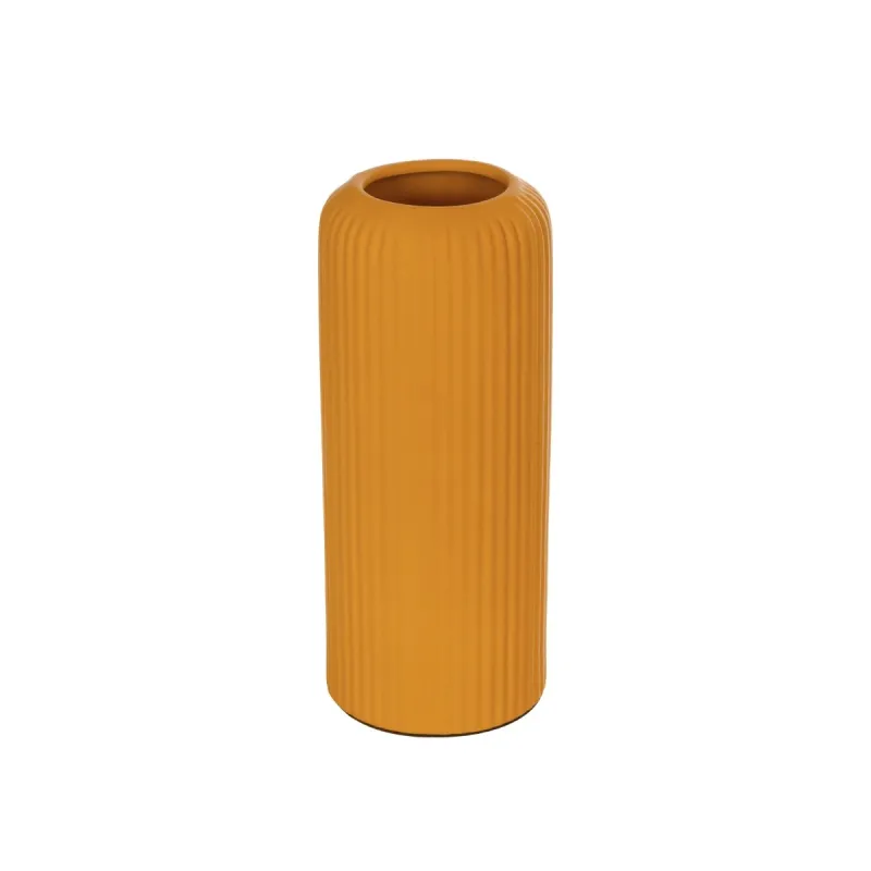 GloboStar® Artificial Garden CANGUU 21255 Διακοσμητικό Κεραμικό Βάζo Πορτοκαλί Π11 x Μ11 x Υ26 cm GloboStar® Artificial Garden CANGUU 21255 Διακοσμητικό Κεραμικό Βάζo Πορτοκαλί Π11 x Μ11 x Υ26 cm