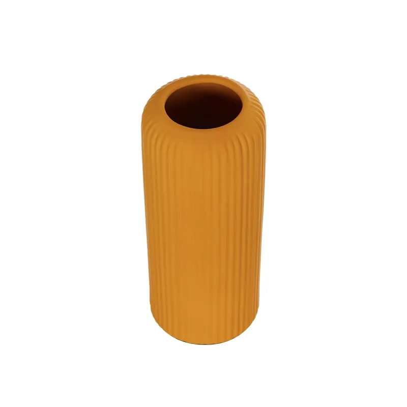 GloboStar® Artificial Garden CANGUU 21255 Διακοσμητικό Κεραμικό Βάζo Πορτοκαλί Π11 x Μ11 x Υ26 cm GloboStar® Artificial Garden CANGUU 21255 Διακοσμητικό Κεραμικό Βάζo Πορτοκαλί Π11 x Μ11 x Υ26 cm