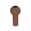 GloboStar® Artificial Garden COSTA RICA 21260 Διακοσμητικό Κεραμικό Βάζo Καφέ Π10 x Μ10 x Υ21cm