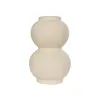 GloboStar® Artificial Garden PEARL 21265 Διακοσμητικό Κεραμικό Βάζo Μπεζ Π13 x Μ13 x Υ21cm