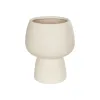 GloboStar® Artificial Garden MOREA 21270 Διακοσμητικό Κεραμικό Βάζo Μπεζ Π17 x Μ17 x Υ20cm