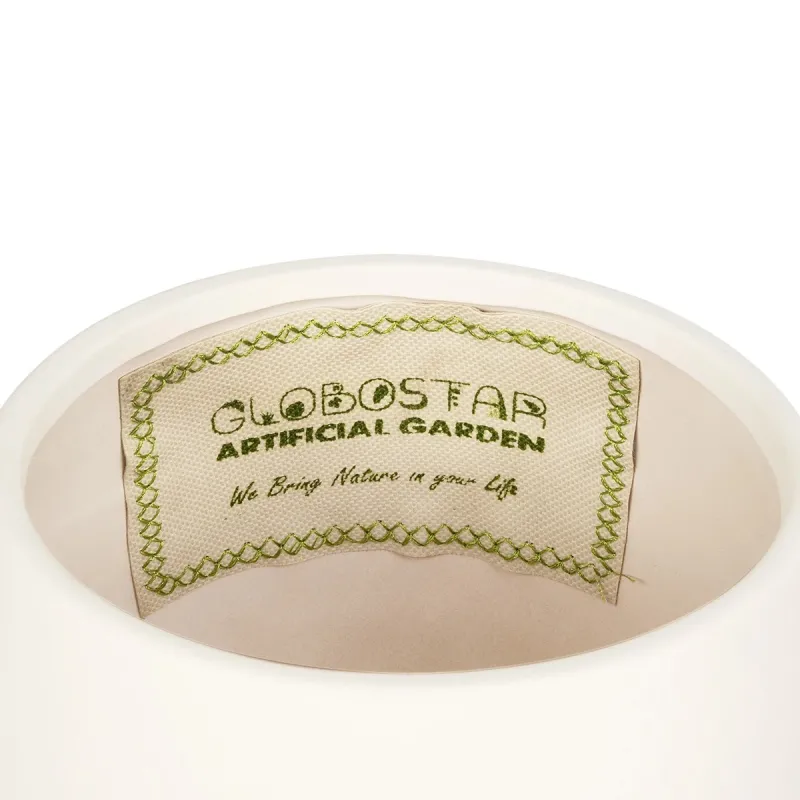 GloboStar® Artificial Garden MOREA 21270 Διακοσμητικό Κεραμικό Βάζo Μπεζ Π17 x Μ17 x Υ20cm